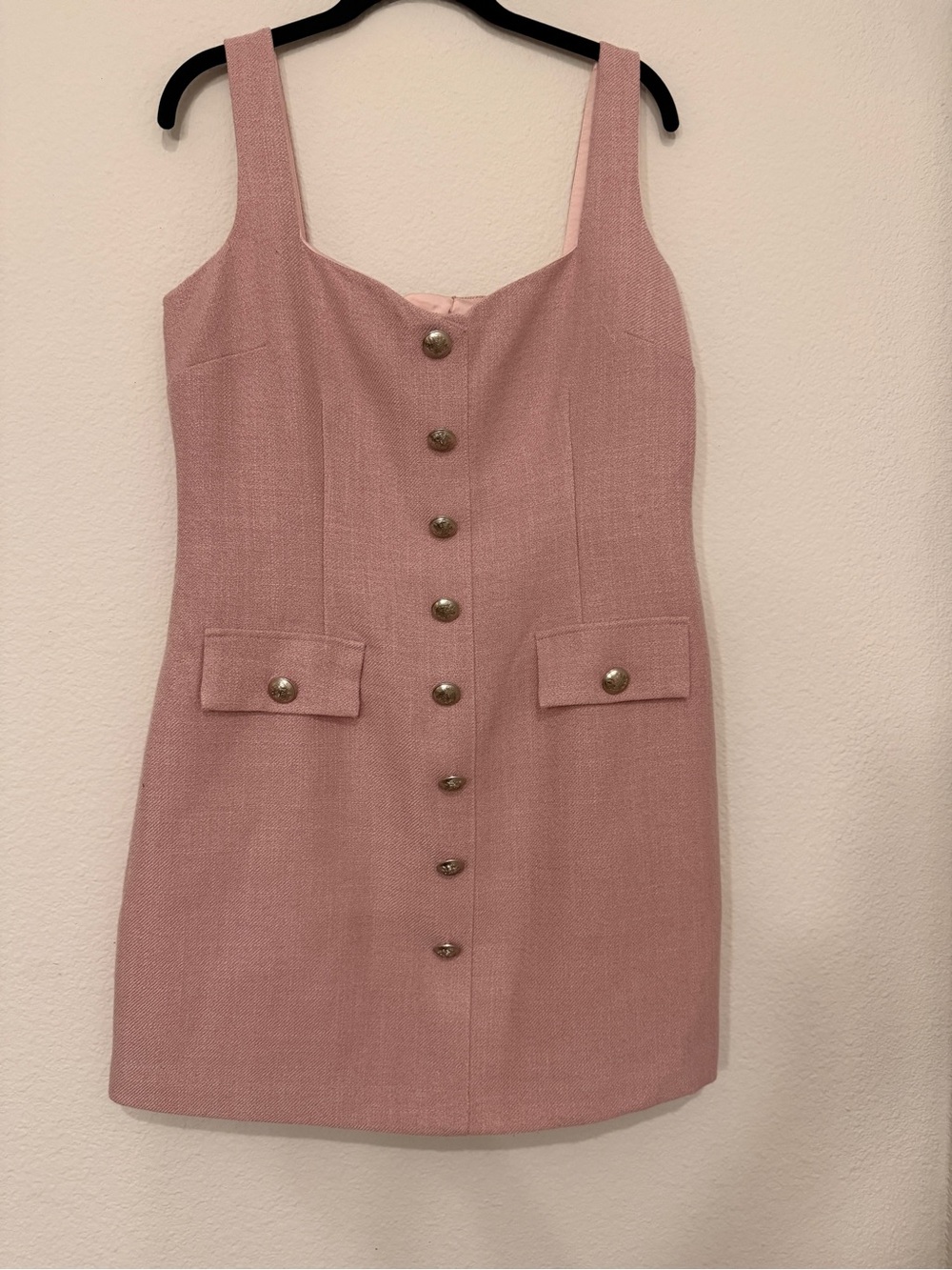 Bardot Sleeveless Pink Button-Front Dress
